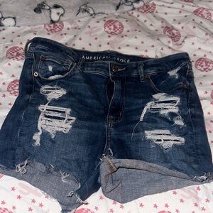 American Eagle Outfitters Distressed Blue Denim Shorts